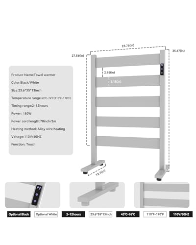 Sawlece 5-Bar Freestanding Towel Warmer view 3