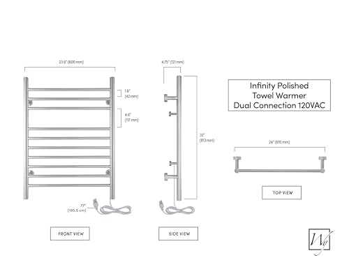 WarmlyYours Infinity Heated Towel Rack view 3