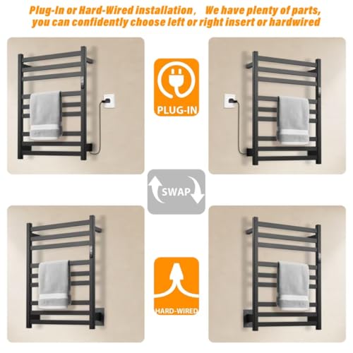 9-Bar Towel Warmer Wall-Mounted Electric view 3