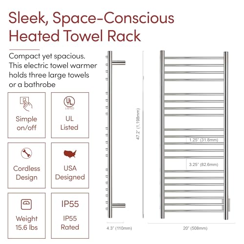 WarmlyYours Bellagio Heated Towel Rack view 2