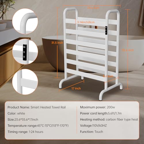 Towel Warmer Rack Electric Heated view 3