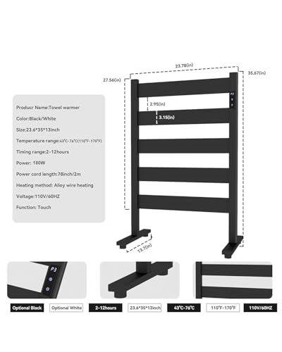 Sawlece 5-Bar Freestanding Towel Warmer view 3