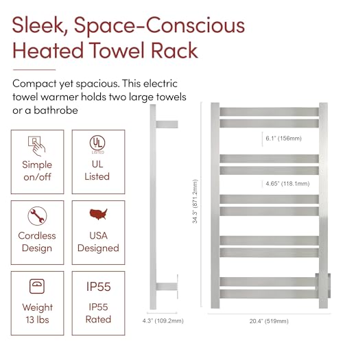 WarmlyYours Grande Heated Towel Rack view 5