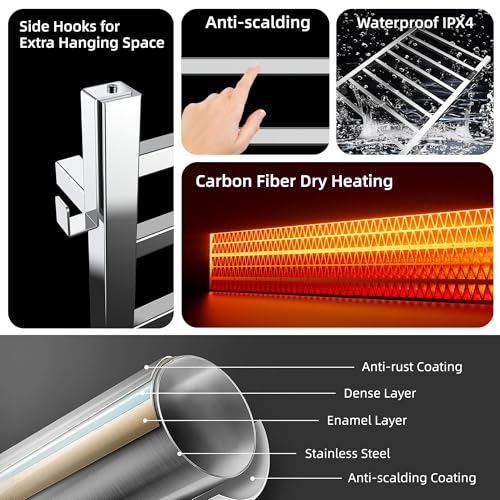 P&Dlusir Heated Towel Rack Wall-Mounted view 5